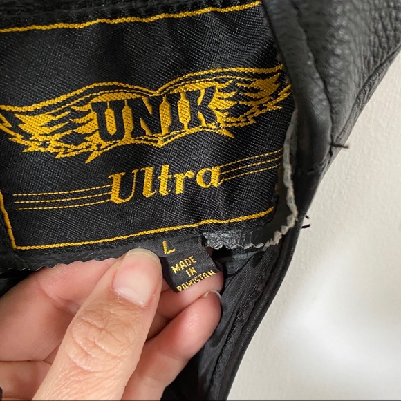 Motorcycle Jacket Chaps Black Leather Flame Snake - Picture 16 of 16